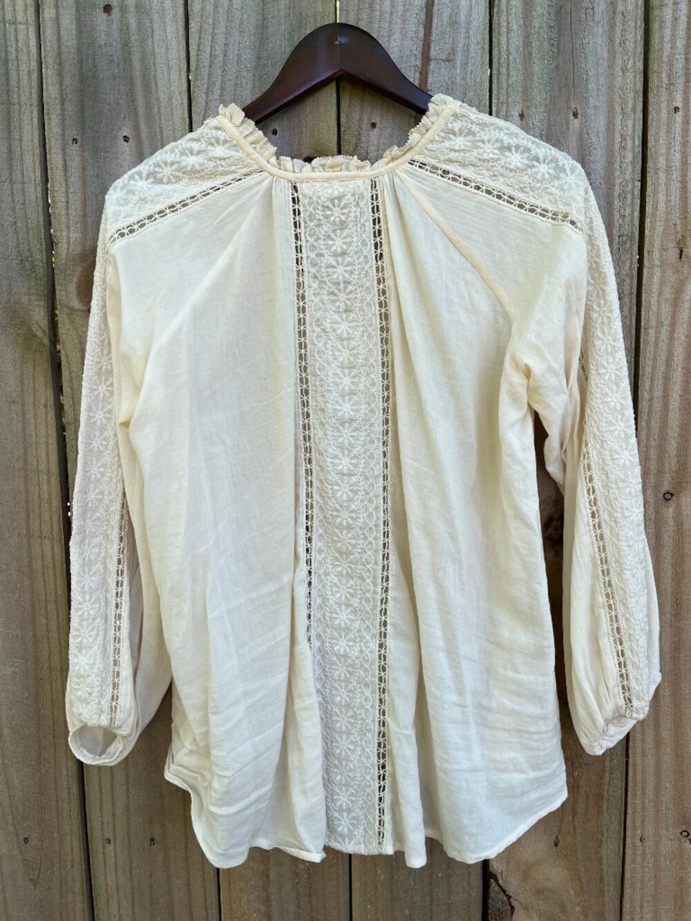 Spell & the Gypsy Collective- Cream Lace Embroidered Peasant Blouse Top - Picture 2 of 4